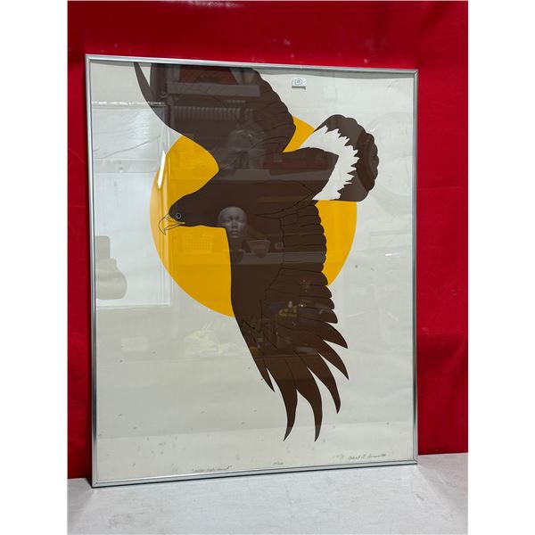 Framed, Signed, & Numbered "Golden Eagle Sunset" Print (37/200)