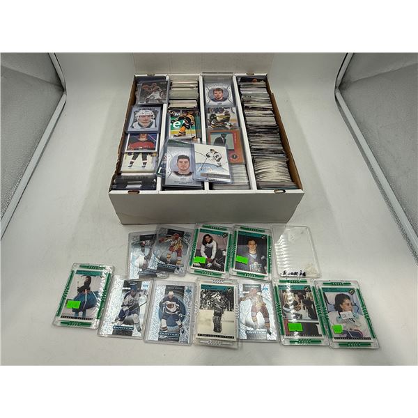 Box of Assorted Hockey Cards w/ Hughes, Roy, & More