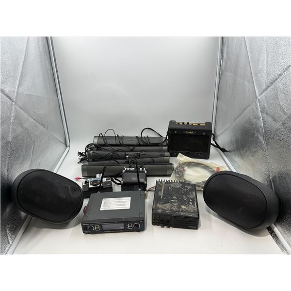 Electronics Lot w/ Speakers, Amp, UHF Microphone System, & More