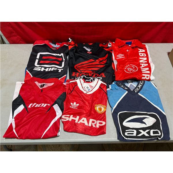 Lot of Soccer & Motorsports Jerseys