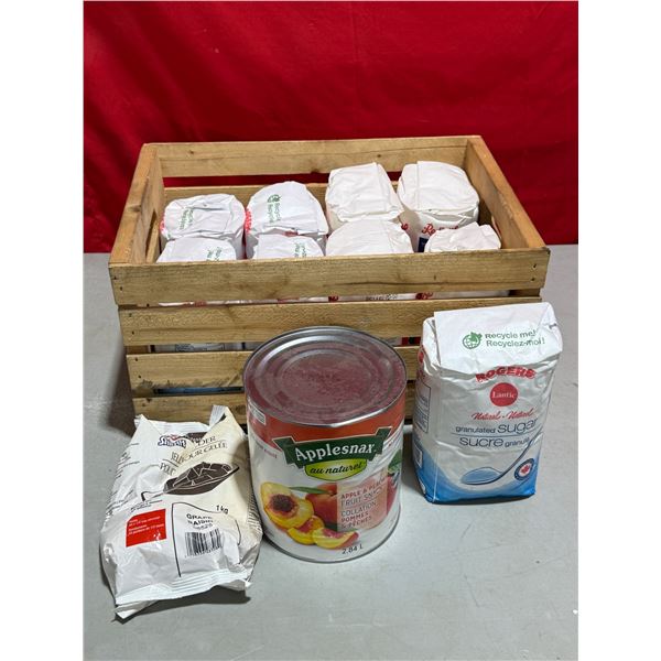 Lot of Sealed Rogers Granulated Sugar, Applesnax Fruit Snack, & Shirriff Jelly Powder