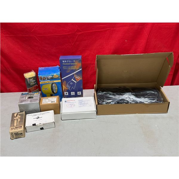Variety Lot w/ Cordless Spotlight, Heated Gloves, Undercoating Spray Gun, & More