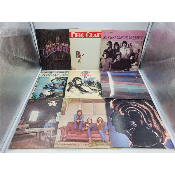 Lot of Vinyl Records w/ Eric Clapton, Jefferson Airplane, & More