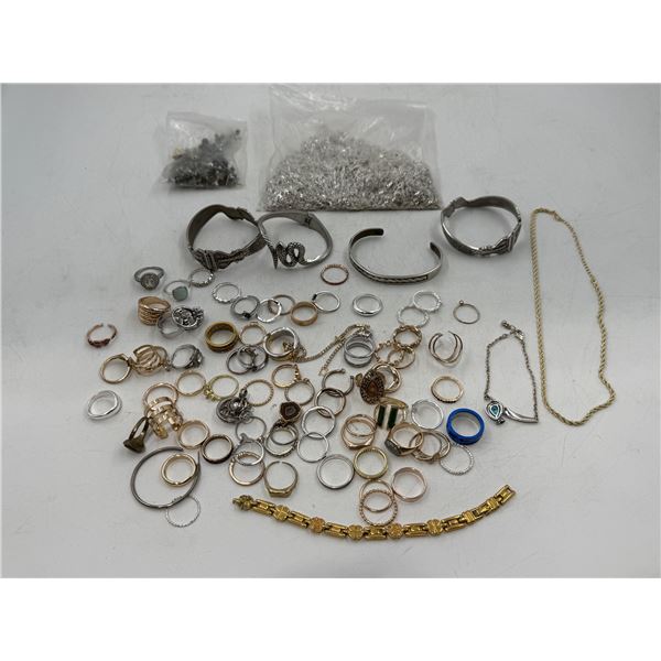 Lot of Assorted Costume Jewelry w/ Rings, Bangles, Bracelets, & More