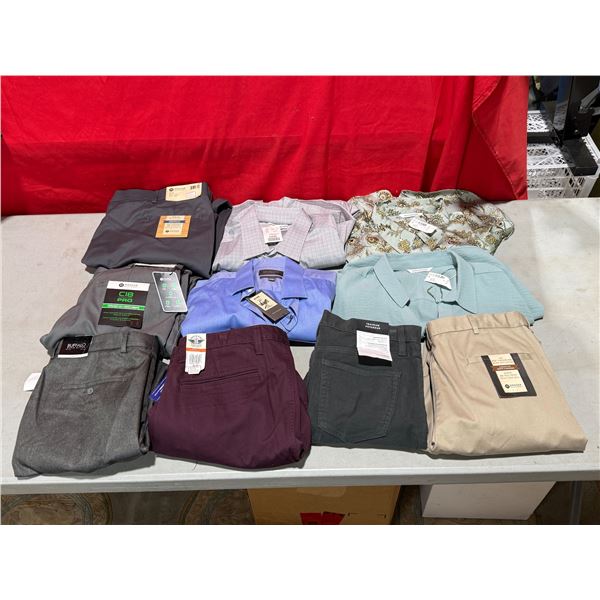 Lot of New Men's Pants & Shirts w/ Haggar Pants, Calvin Klein Shirt, Banana Republic Pants, & More