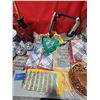 Image 6 : Variety Lot w/ Bottlecaps, Mini Disco Ball Ornaments, Lamp, Glassware, & More