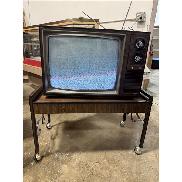 VTG Viking CRT Television & Rolling TV Cart