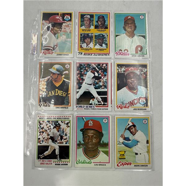 Sheet of VTG Baseball Cards