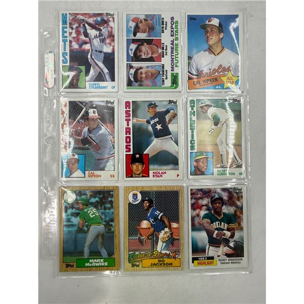 Sheet of VTG Baseball Cards