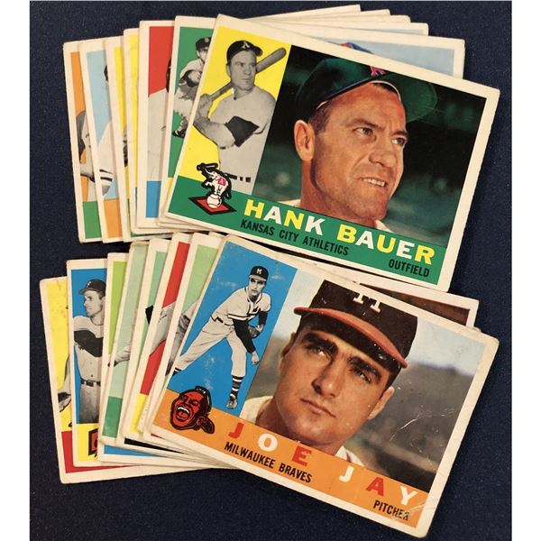 1960 TOPPS BASEBALL WHITE BACKS COLLECTION - 20 CARDS
