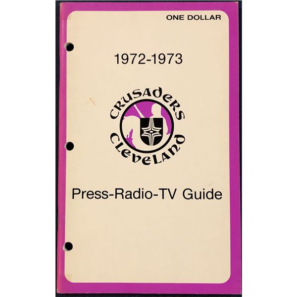 1972-73 WHA MEDIA GUIDE - CLEVELAND CRUSADERS