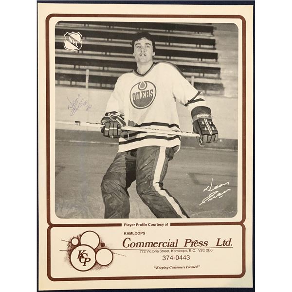 1982-83 KAMLOOPS JR. OILERS (WHL) - DEAN EVASON SIGNED