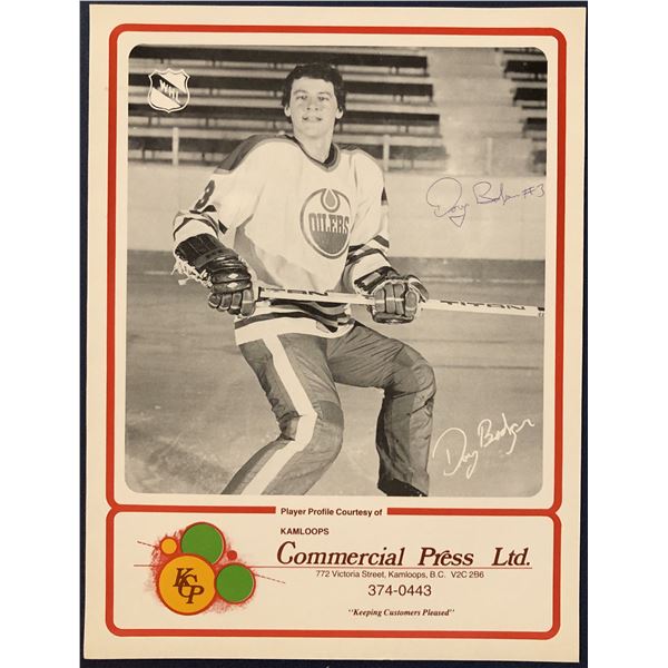 1982-83 KAMLOOPS JR. OILERS (WHL) - DOUG BODGER SIGNED