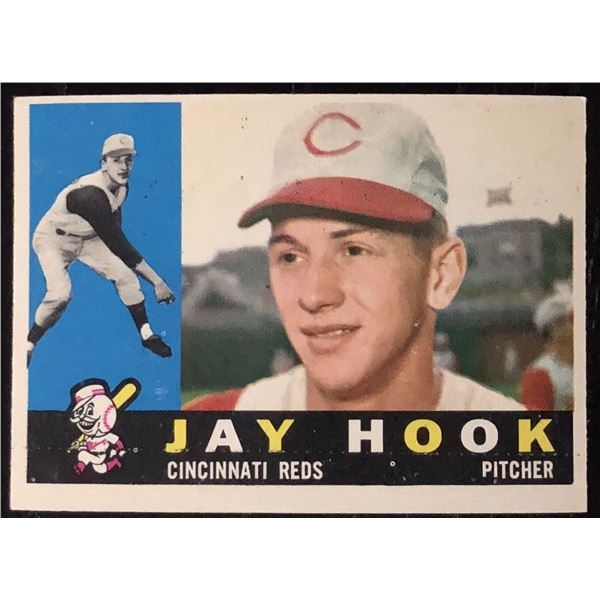 1960 TOPPS GRAY BACKS JAY HOOK ROOKIE CARD