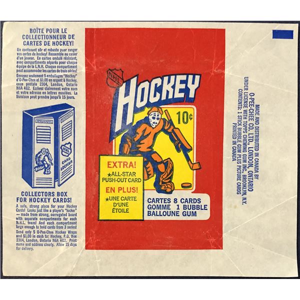 1972-73 O-PEE-CHEE NHL HOCKEY WRAPPER