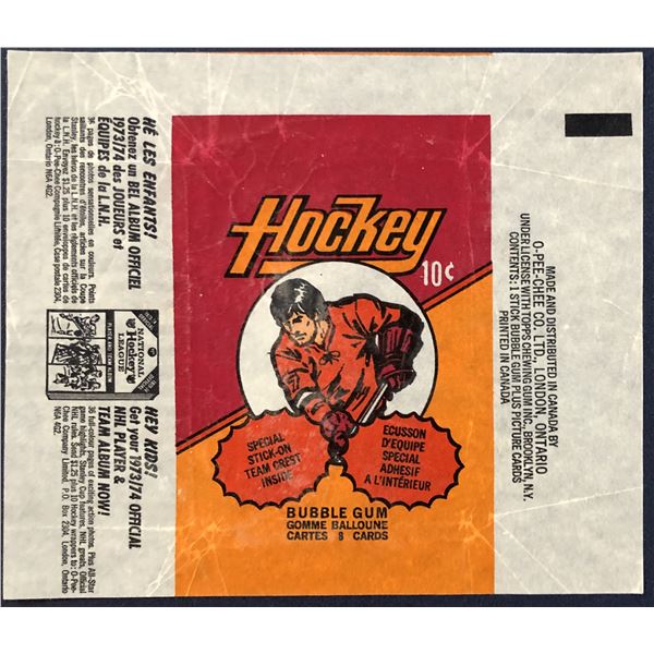 1973-74 O-PEE-CHEE NHL HOCKEY WRAPPER