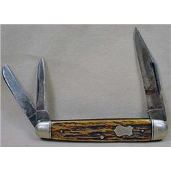 VINTAGE HAMMER POCKET KNIFE W/ STAG HANDLE