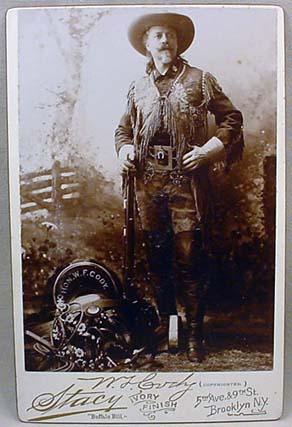 VINTAGE STACY BUFFALO BILL CODY CABINET CARD PHOTO