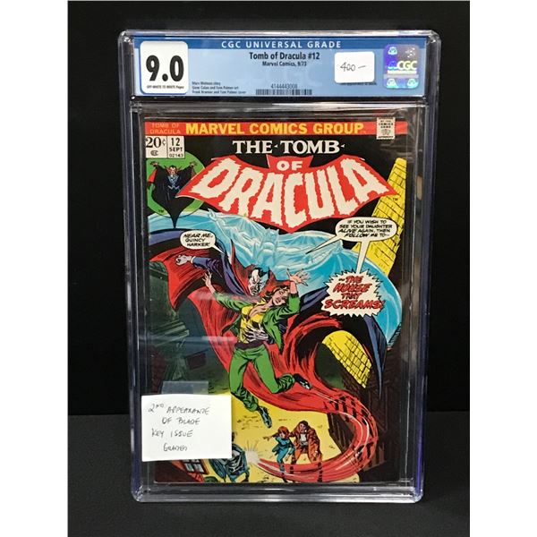 TOMB OF DRACULA NO.12 (2ND APPEARANCE DRACULA) BY MARVEL COMICS - CGC GRADE 9.0