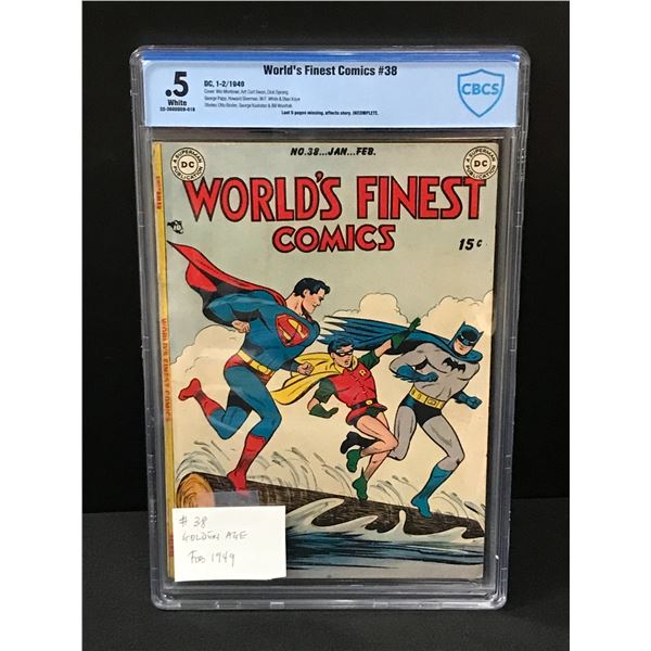 WORLD'S FINEST COMICS #38 BY DC (1949) - CBCS GRADE .5