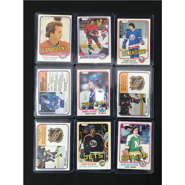 LOT OF 9 1981 OPC HOCKEY TRADING CARDS