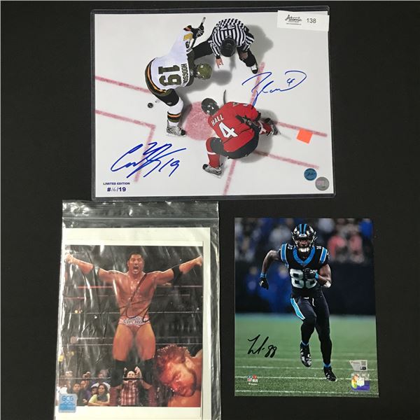 SPORTS AUTOGRAPH PHOTO LOT (TAYLOR HALL, CODY HODGSON AND MORE ) VARIOUS COAS