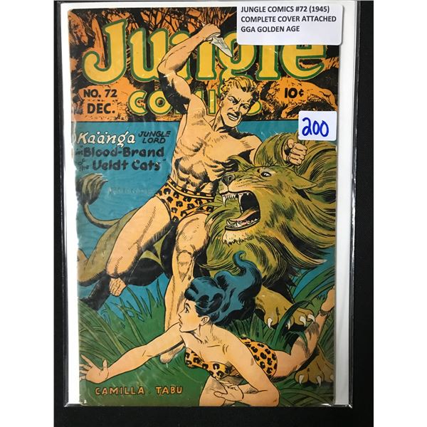 JUNGLE COMICS #72 (1945) COMPLETE COVER ATTACHED GGA GOLDEN AGE