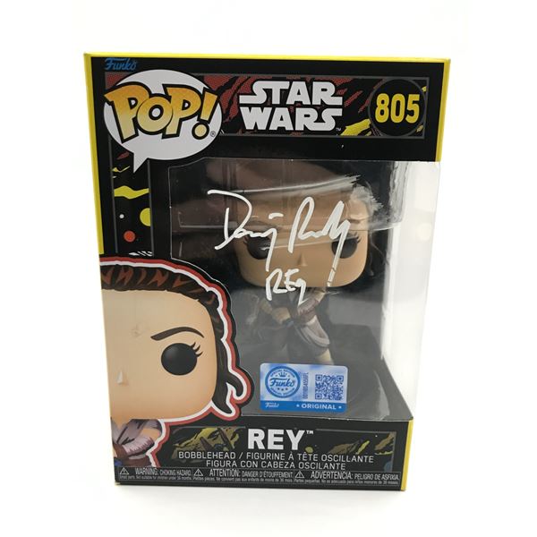 DAISEY RIDLEY SIGNED REY STAR WARS FUNKO POP - KB COA