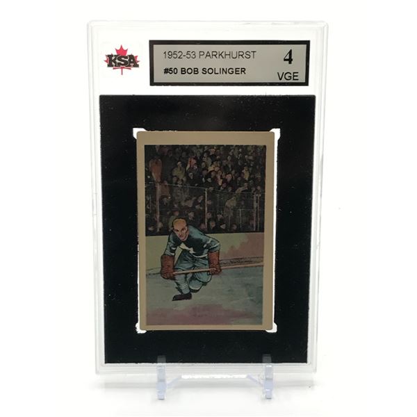 1953-53 PARKHURST BOB SOLINGER TRADING CARD - KSA GRADE 4