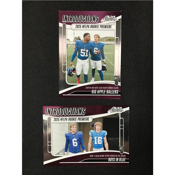 LOT OF 2 ABSOLUTE INTRODUCTIONS ROOKIE CARDS (JAXSON DART)
