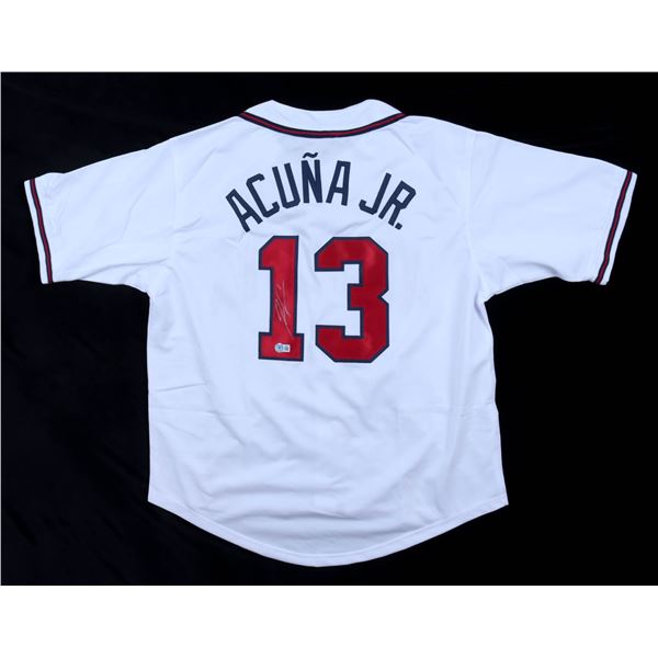RONALD ACUNA JR SIGNED ATLANTA BRAVES JERSEY - BECKETT COA