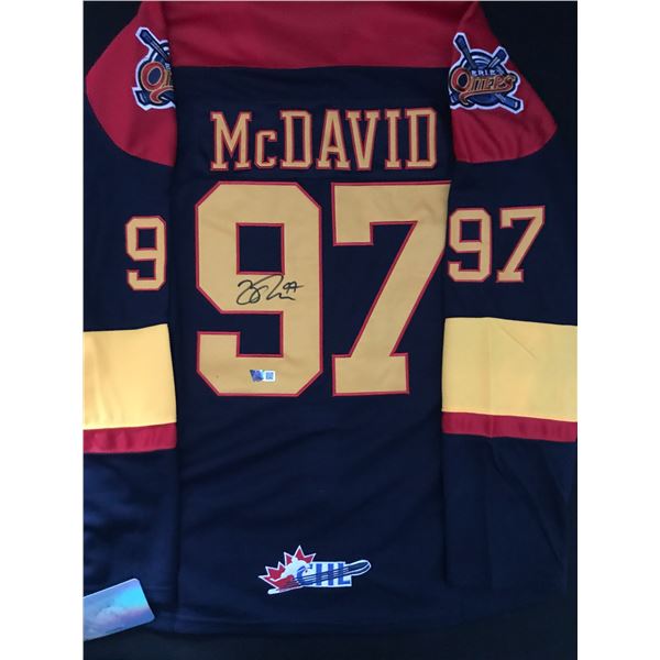 CONNOR MCDAVID SIGNED EERIE OTTERS CUSTOM JERSEY - ACE COA