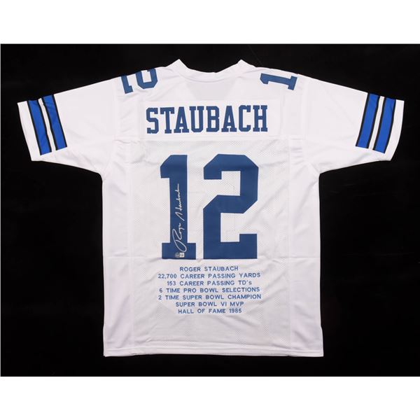 ROGER STAUBACH SIGNED HALL OF FAME JERSEY - BECKETT COA