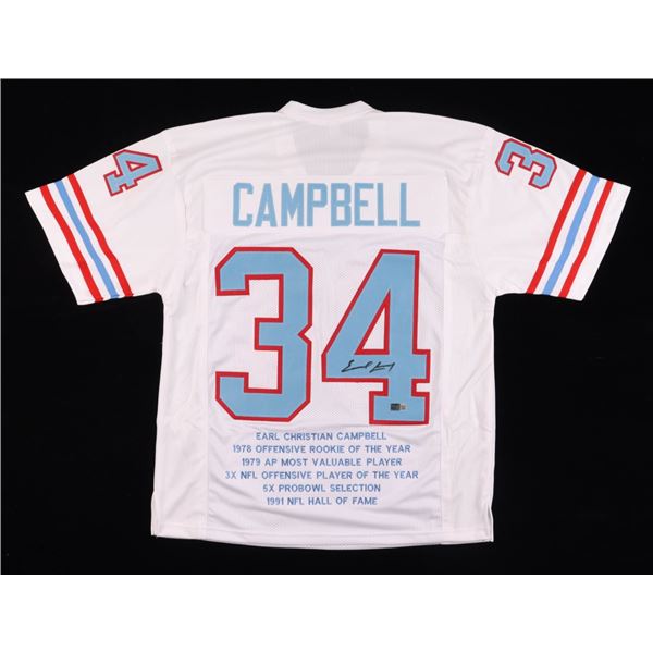 EARL CAMPBELL SIGNED HALL OF FAME JERSEY - COA