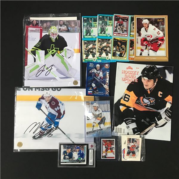 LOT OF NHL CARDS AND SIGNED PICTURES