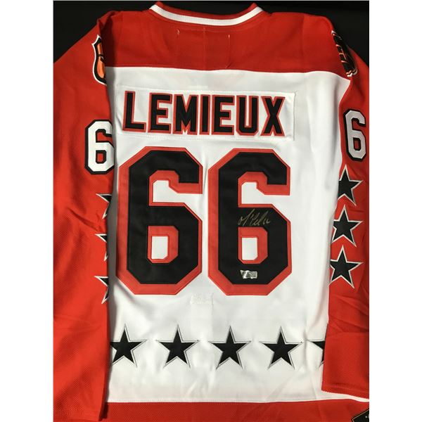 MARIO LEMIEUX SIGNED WALES CONFERENCE ALL STAR CUSTOM JERSEY - ACE COA