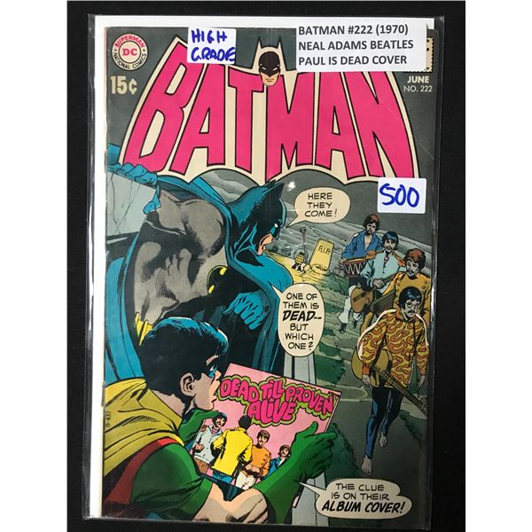 BATMAN #222 (1970) BEATLES PAUL IS DEAD COVER - DC COMICS