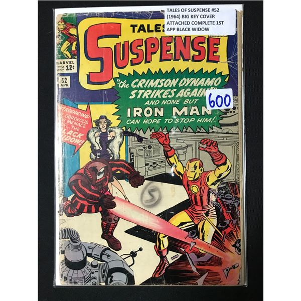TALES OF SUSPENSE #52 (1964) COMPLETE COVER ATTACHED 1ST APP BLACK WIDOW - MARVEL COMICS