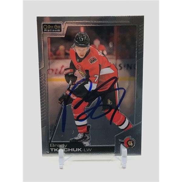 BRADY TKACHUK SIGNED HOCKEY TRADING CARD