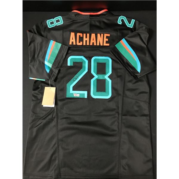 DE'VON ACHANE SIGNED MIAMI DOLPHINS CUSTOM JERSEY - ACE COA