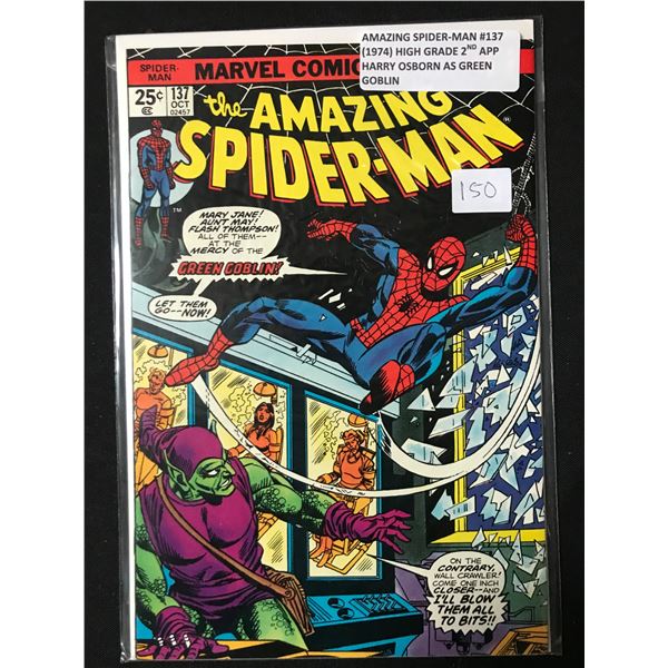 AMAZING SPIDERMAN #137 (1974) HIGH GRADE HARRY OSBORN AS GREEN GOBLIN - MARVEL COMICS