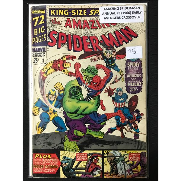 AMAZING SPIDERMAN ANNUAL #3 (1966) EARLY AVENGERS CROSSOVER - MARVEL COMICS