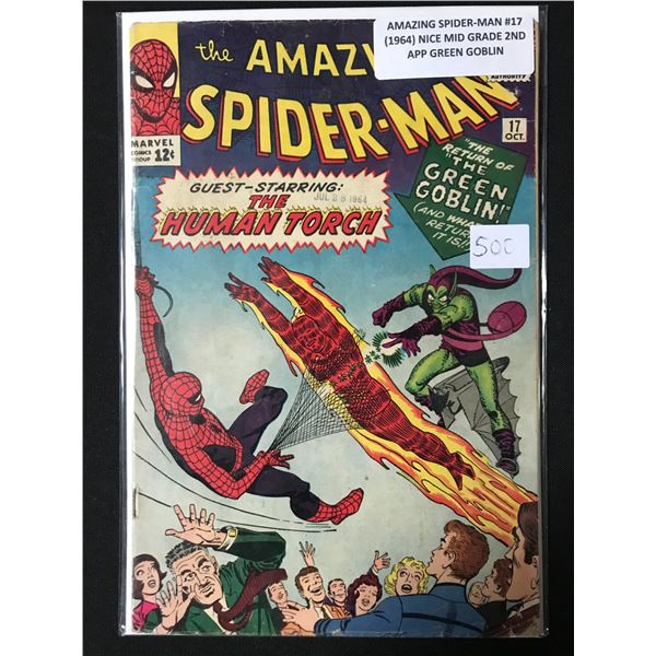 AMAZING SPIDERMAN #17 (1964) NICE MID GRADE 2ND APP GREEN GOBLIN - MARVEL COMICS