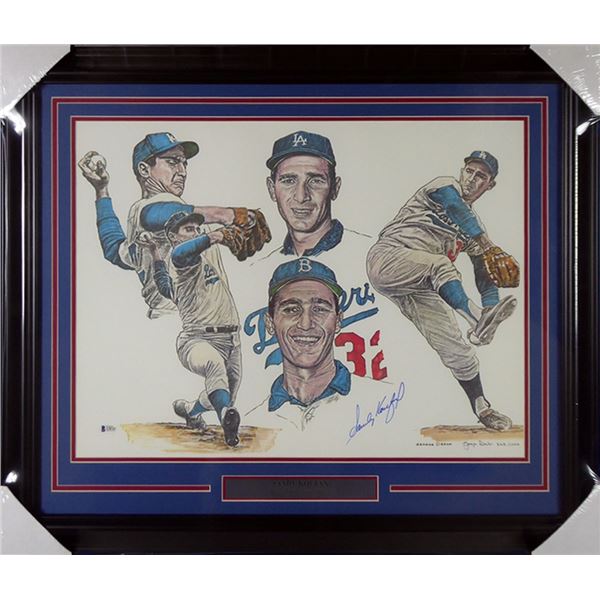 SANDY KOUFAX SIGNED AND FRAMED 16 X 20 PRINT (BECKETT COA)