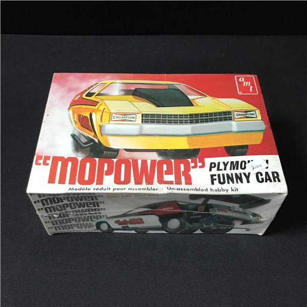 UNBUILT  AMT "MOPOWER" PLYMOUTH FUNNY CAR MODEL KIT IN ORIGINAL PACKAGING