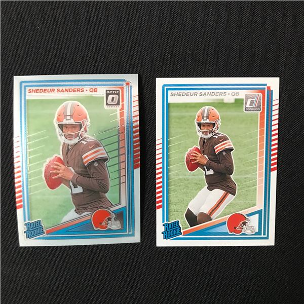 LOT OF 2 SHEDEUR SANDERS RATED ROOKIES TRADING CARDS