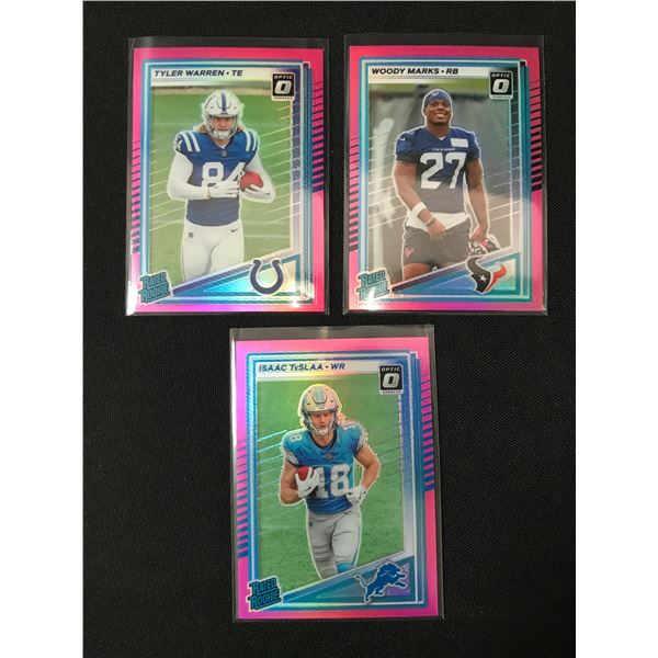 LOT OF 3 RATED ROOKIES NFL TRADING CARDS