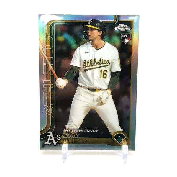 2025 TOPPS CHROME ROOKIE DEBUT NICK KURTZ BASEBALL TRADING CARD