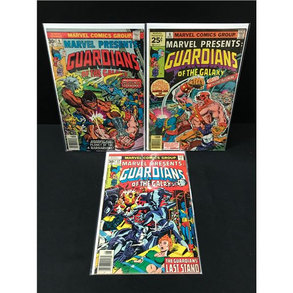 LOT OF 3 MARVEL PRESENTS GUARDIANS OF THE GALAXY COMICS - MARVEL COMICS