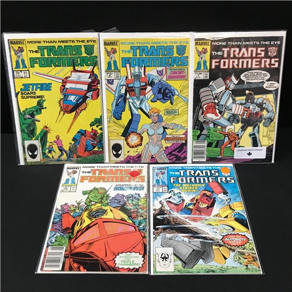 LOT OF 5 TRANSFORMERS COMICS - MARVEL COMICS